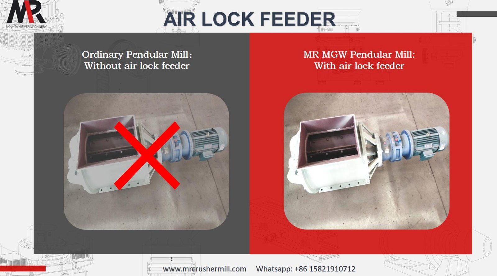 alimentador de câmara de ar do moinho Raymond