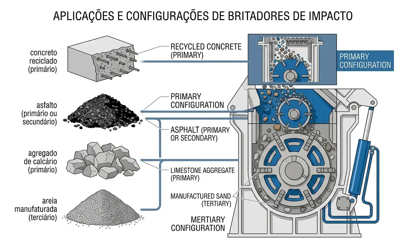 As quatro configurações de britador de impacto mais adequadas
