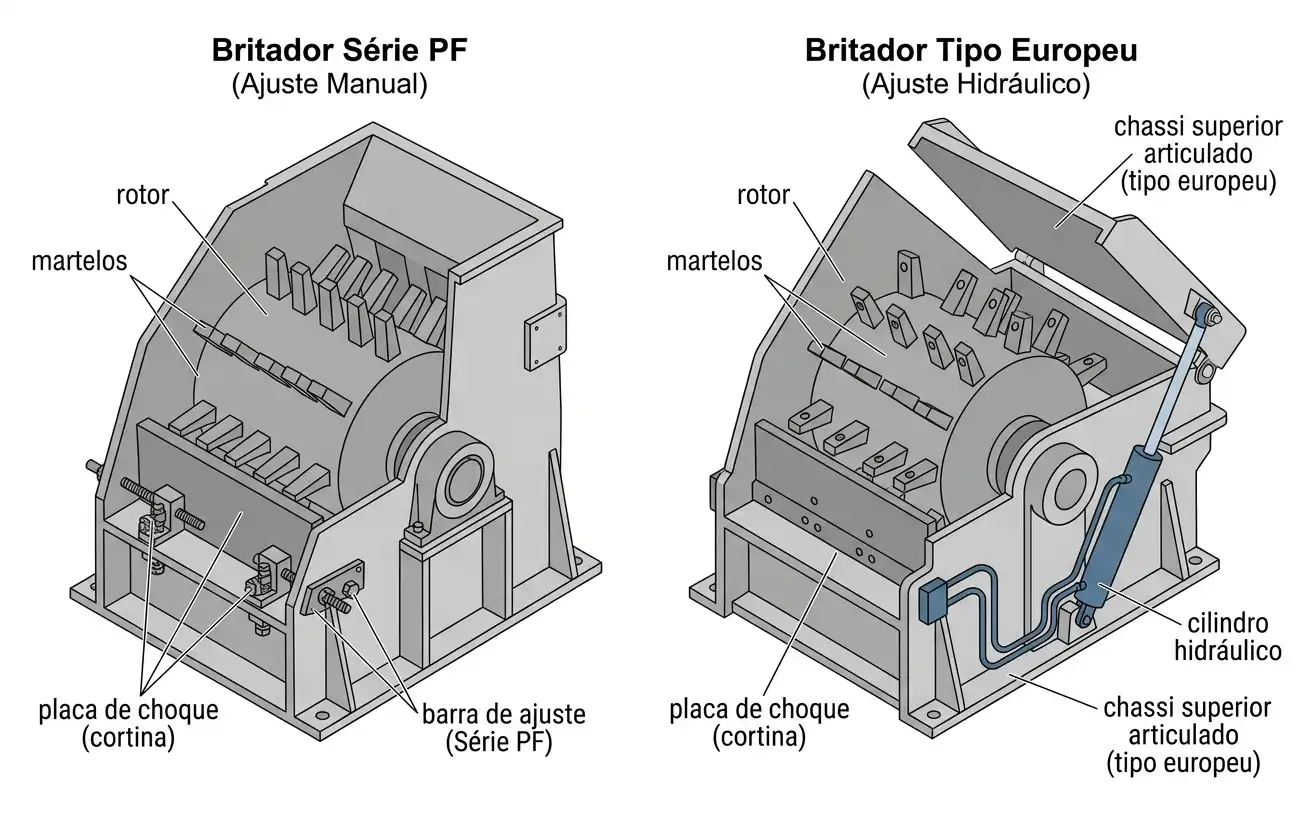 Britador da Série PF e britador hidráulico de tipo europeu