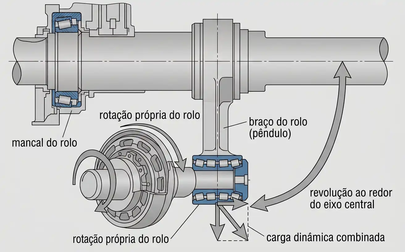 suporte de rolo pendular